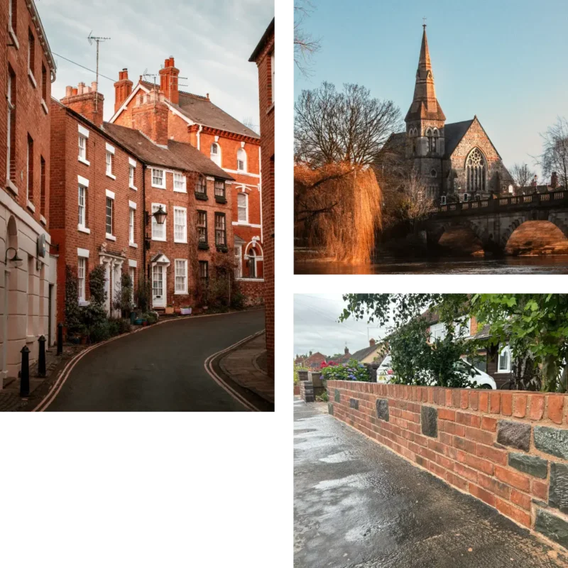 Heritage buildings and traditional stonework in Shrewsbury, Shropshire